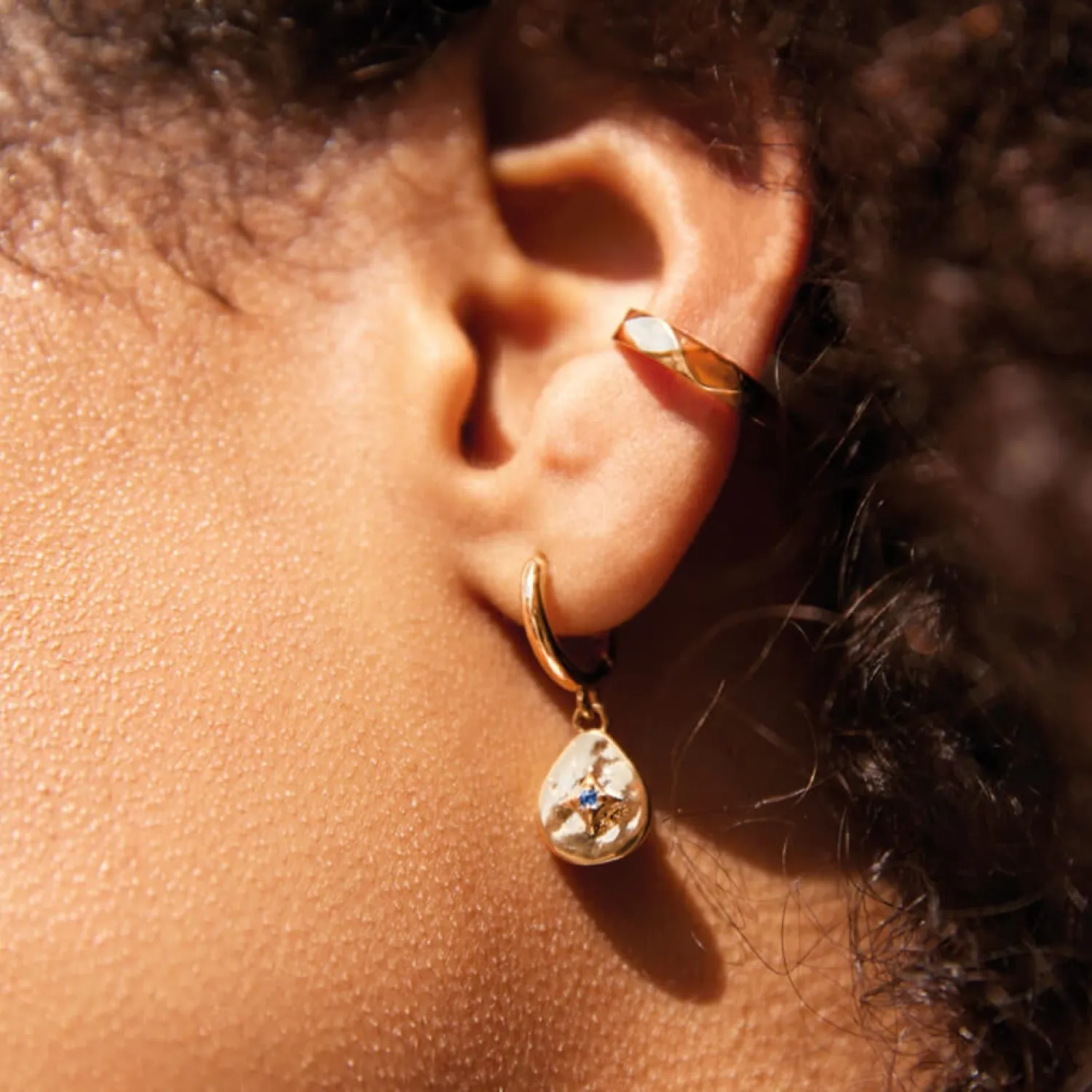 Earrings*Estella Bartlett Gold-Plated And Cubic Zirconia Hoop Earrings