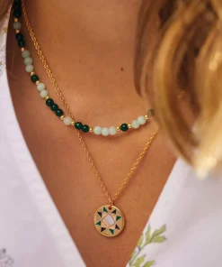 Necklaces*Estella Bartlett Gold-Plated Quilted Pattern Round Pendant