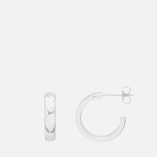 Earrings*Estella Bartlett Hammered Silver-Plated Hoop Earrings