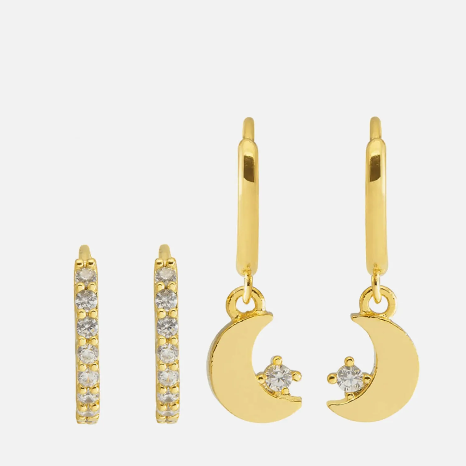 Earrings*Estella Bartlett Twinkle Set Of Two Gold-Plated And Crystal Earrings