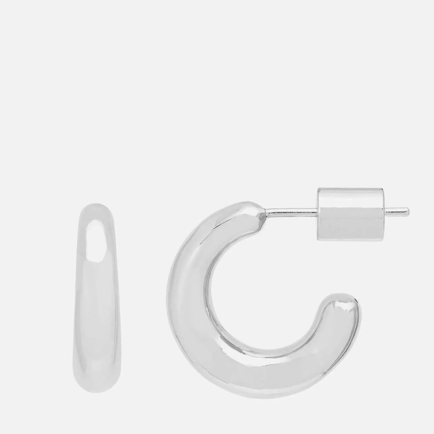 Earrings*Estella Bartlett Women's Chunky Semi Circle Hoop - Silver Plate