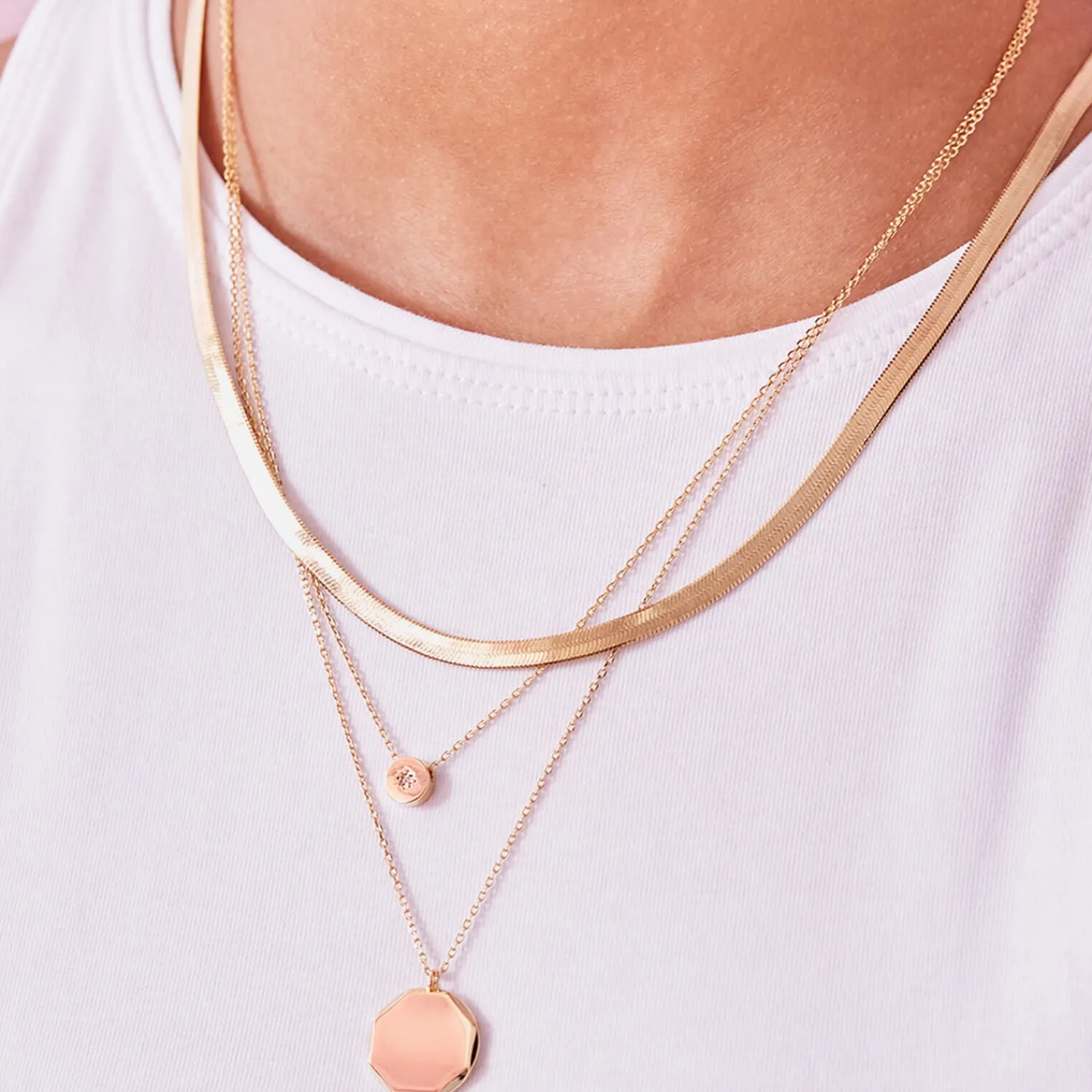 Necklaces*Estella Bartlett Women's Double Layer Necklace With Cz Slider - Gold Plate/Gold Plated