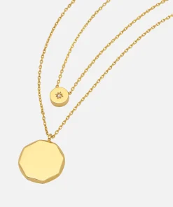 Necklaces*Estella Bartlett Women's Double Layer Necklace With Cz Slider - Gold Plate/Gold Plated