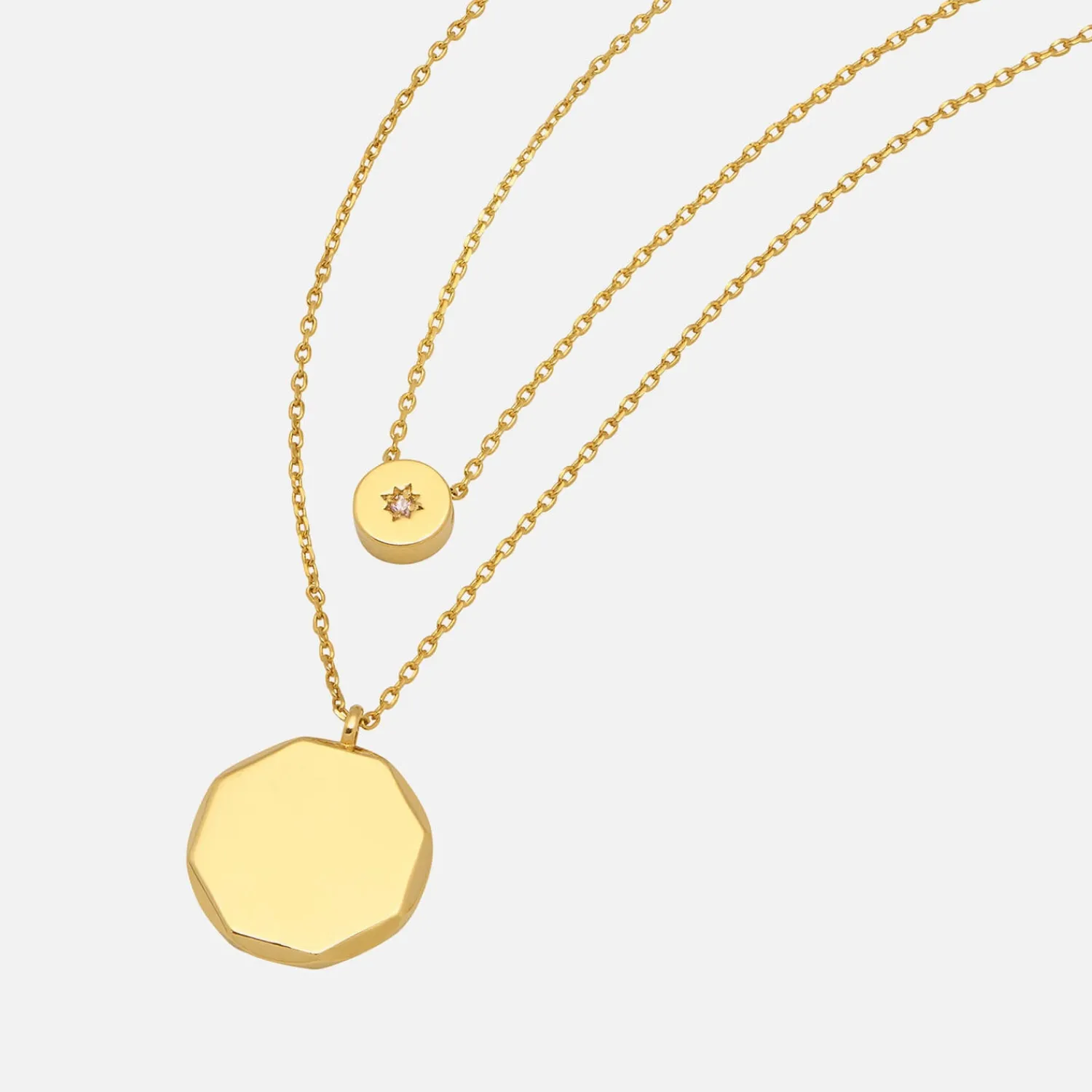 Necklaces*Estella Bartlett Women's Double Layer Necklace With Cz Slider - Gold Plate/Gold Plated