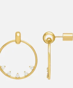 Earrings*Estella Bartlett Women's Teardrop Cz Circle Earrings - Gold Plate