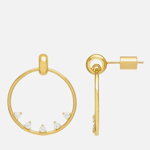 Earrings*Estella Bartlett Women's Teardrop Cz Circle Earrings - Gold Plate