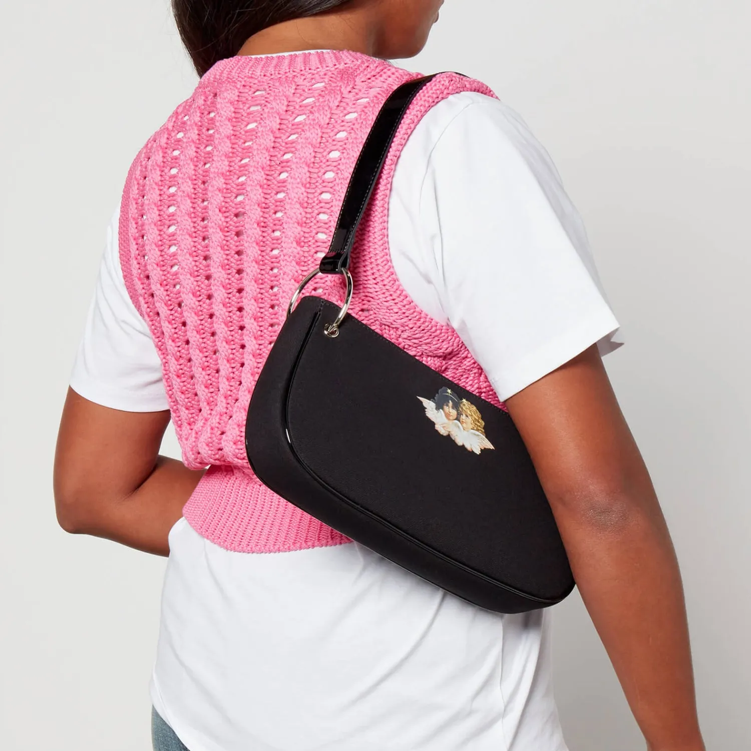 Shoulder Bags*Fiorucci Angels Chain Twill Purse