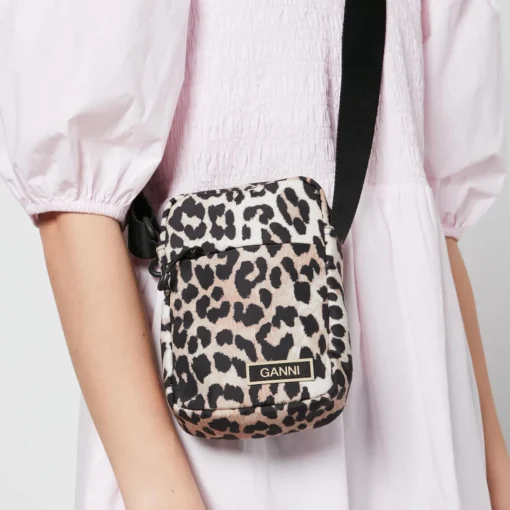 Crossbody Bags*Ganni Festival Leopard-Print Recycled Shell Bag