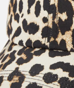 Hats Scarves & Gloves*Ganni Women's Organic Cotton Cap - Leopard