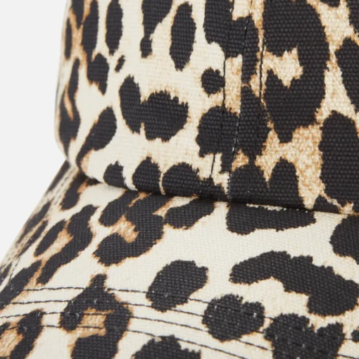Hats Scarves & Gloves*Ganni Women's Organic Cotton Cap - Leopard