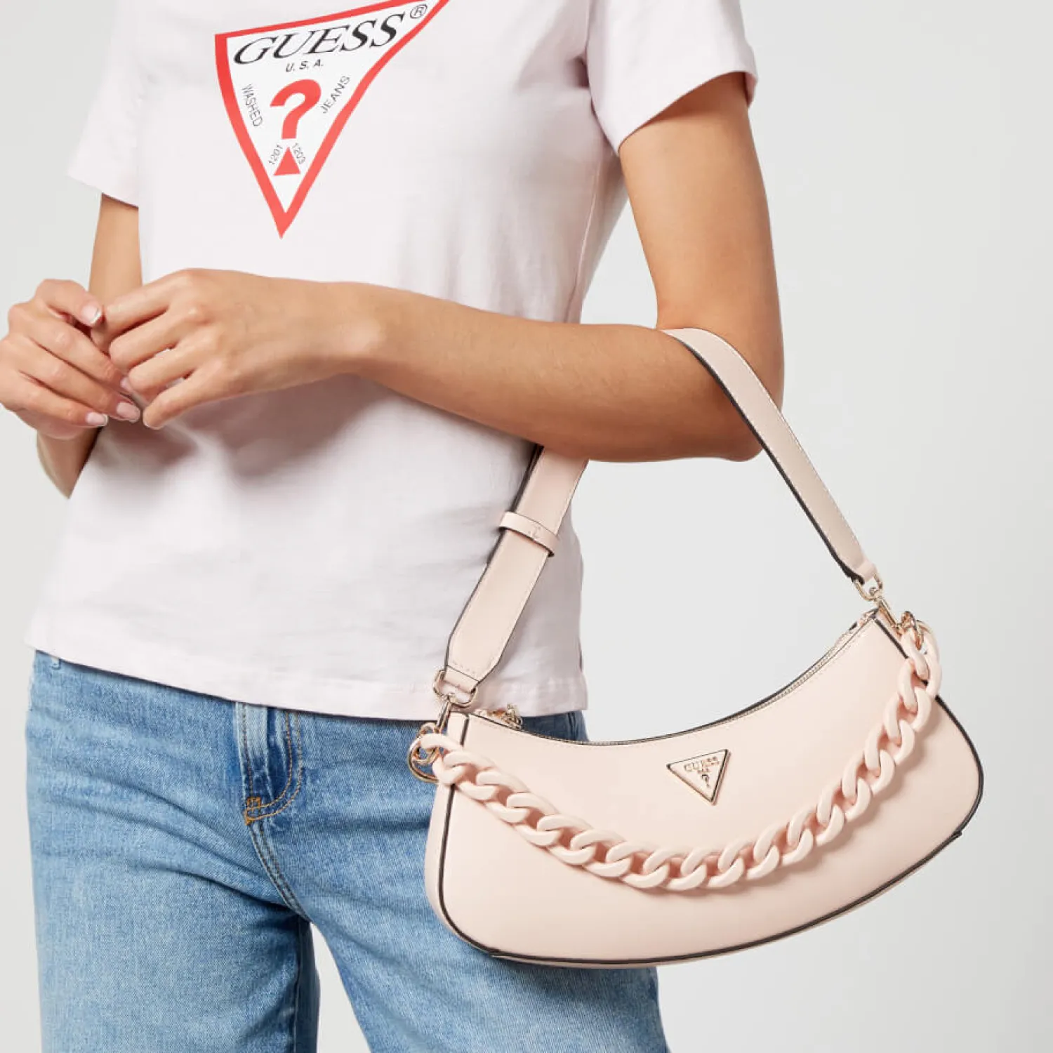 Shoulder Bags*Guess Corina Faux Leather Top Zip Shoulder Bag