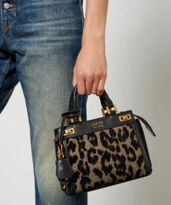 Satchels*Guess Katey Faux Leather And Flocked Jacquard Satchel