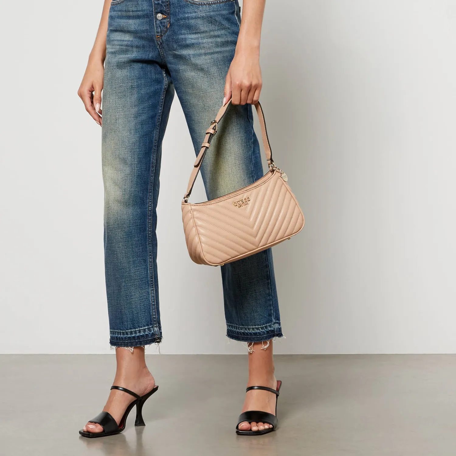 Shoulder Bags*Guess Keillah Quilted Faux Leather Shoulder Bag