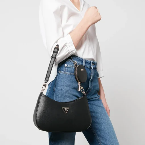 Shoulder Bags*Guess Women's Alexie Top Zip Shoulder Bag - Black