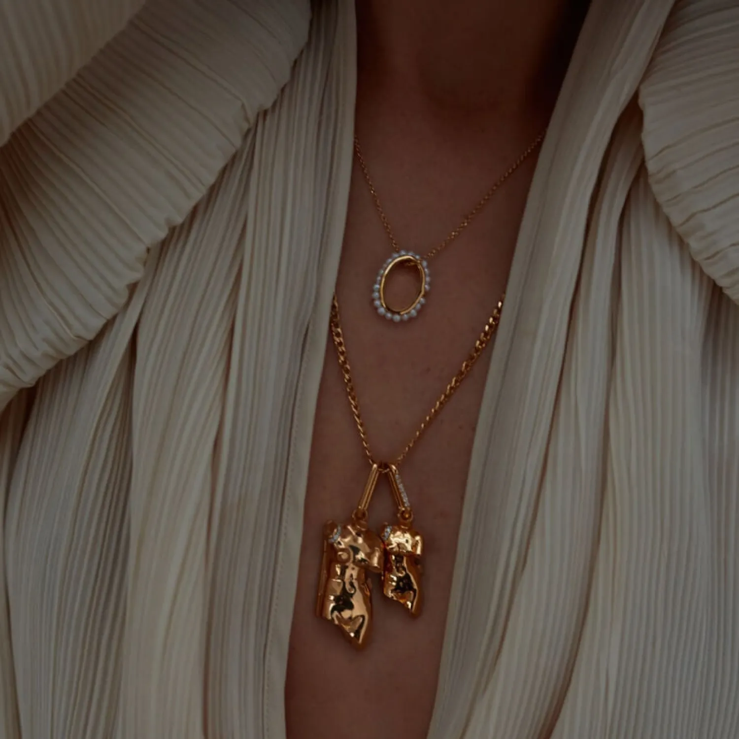 Jewellery Sets*Hermina Athens Women's Luna Pearls Pendant - Gold