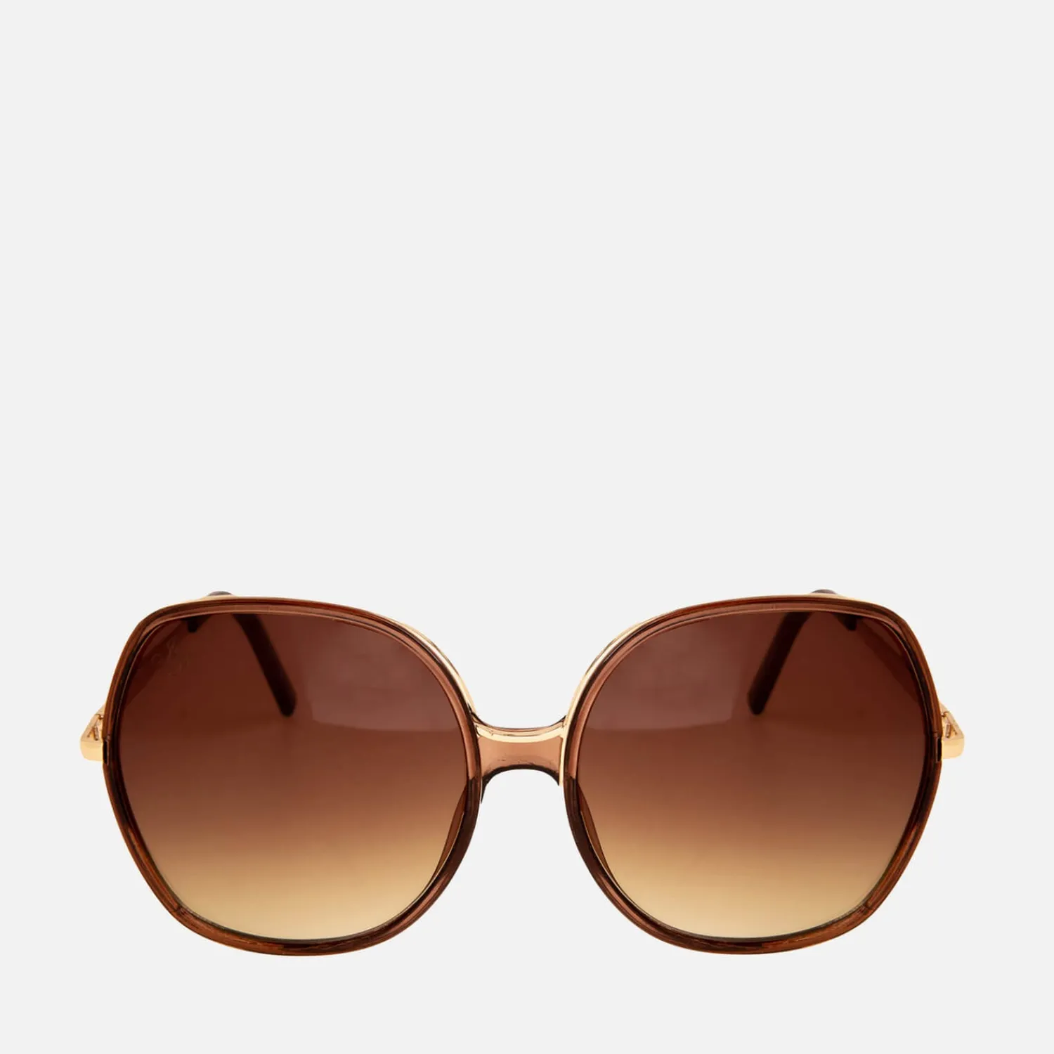Sunglasses*Jeepers Peepers Oversized Round-Frame Metal Sunglasses
