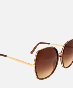 Sunglasses*Jeepers Peepers Oversized Round-Frame Metal Sunglasses