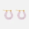 Earrings*Joanna Laura Constantine Enamelmini Pearl And Gold-Tone Hoop Earrings