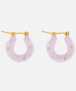 Earrings*Joanna Laura Constantine Enamelmini Pearl And Gold-Tone Hoop Earrings