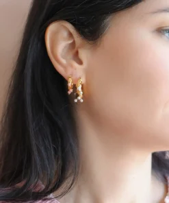 Earrings*Joanna Laura Constantine Mini Wave Enamel And Gold-Tone Hoop Earrings