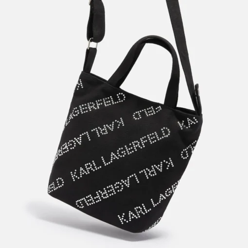 Cosmetic Bags*Karl Lagerfeld Crystal-Embellished Canvas Small Shopper Bag