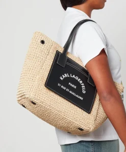Shoulder Bags*Karl Lagerfeld Interstellar Raffia Tote Bag
