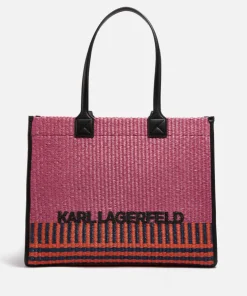Tote Bags*Karl Lagerfeld K/Skuare Large Raffia Tote Bag