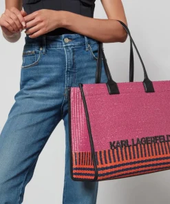 Tote Bags*Karl Lagerfeld K/Skuare Large Raffia Tote Bag