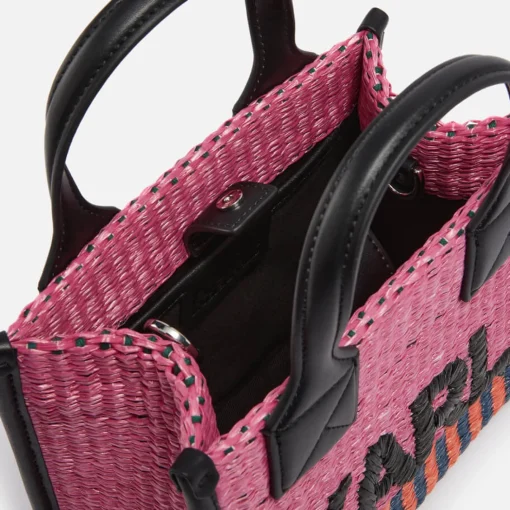Tote Bags*Karl Lagerfeld K/Skuare Small Tote Raffia Bag