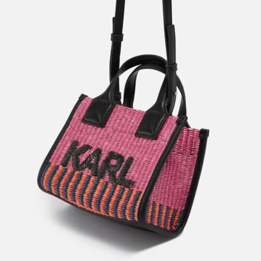 Tote Bags*Karl Lagerfeld K/Skuare Small Tote Raffia Bag