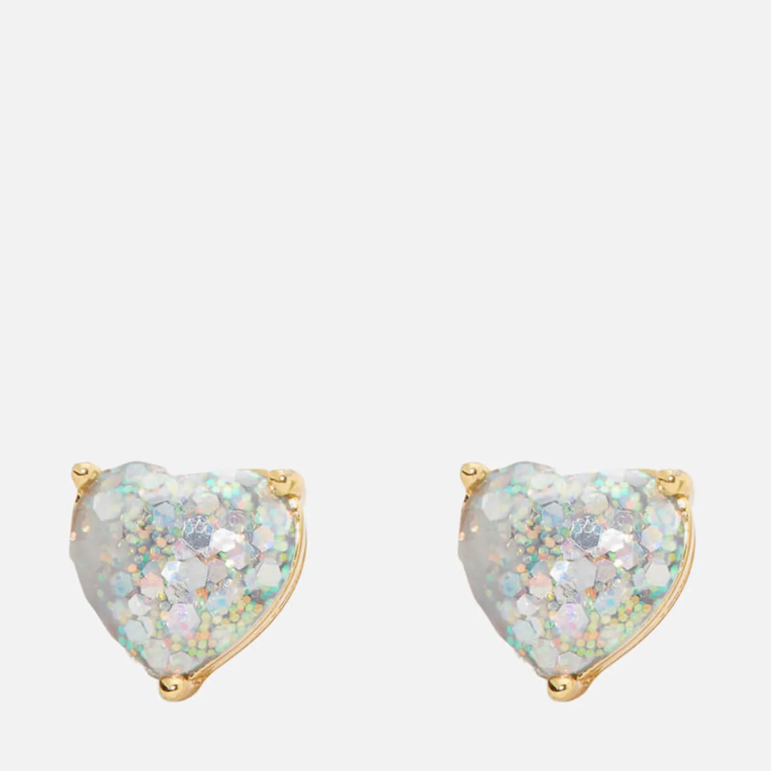 Earrings*Kate Spade New York Heart Gold-Plated And Glittered Resin Earrings