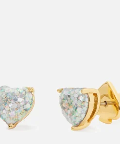 Earrings*Kate Spade New York Heart Gold-Plated And Glittered Resin Earrings