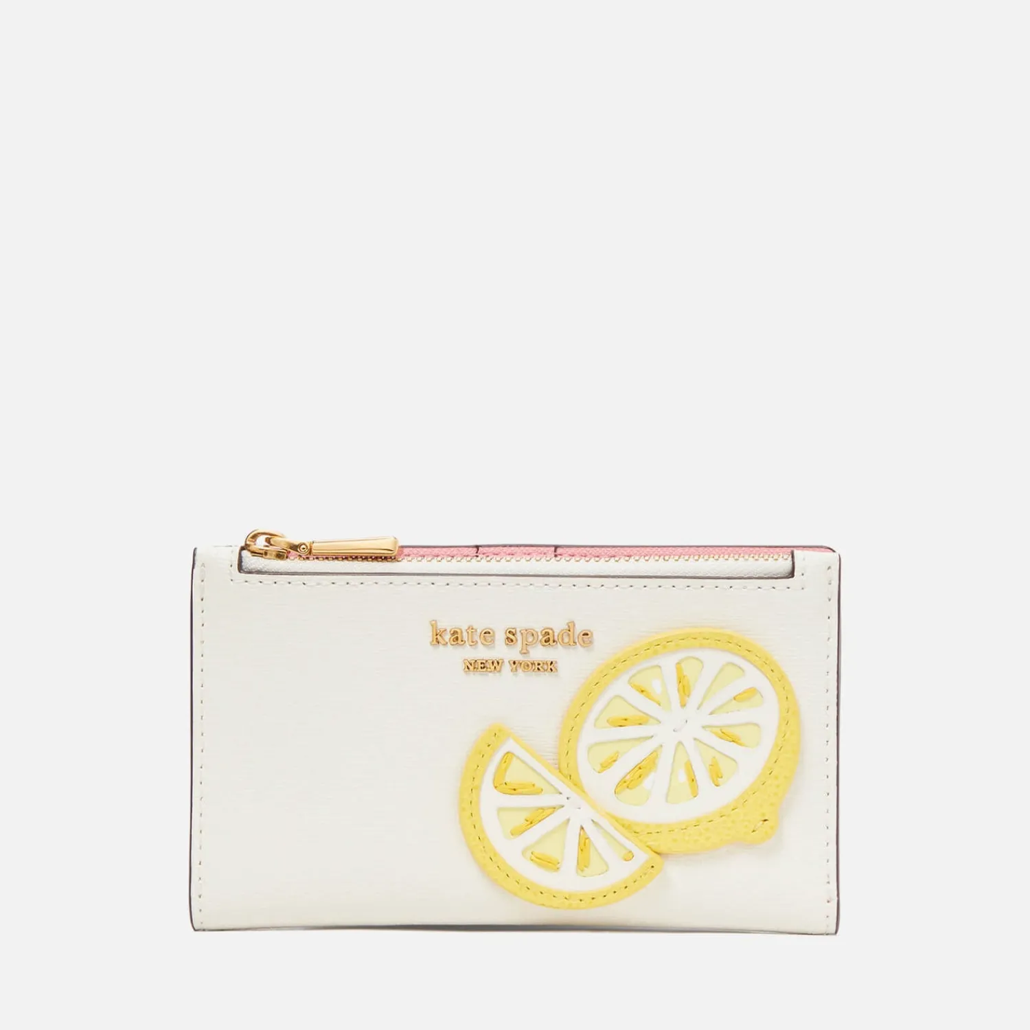 Purses And Cardholders*Kate Spade New York Lemon Drop Lemon Appliqued Saffiano Leather Bifold Wallet
