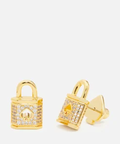Jewellery Sets*Kate Spade New York Lock And Spade Gold-Tone And Cubic Zirconia Pave Studs
