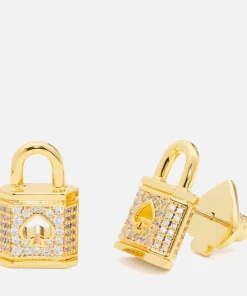 Jewellery Sets*Kate Spade New York Lock And Spade Gold-Tone And Cubic Zirconia Pave Studs