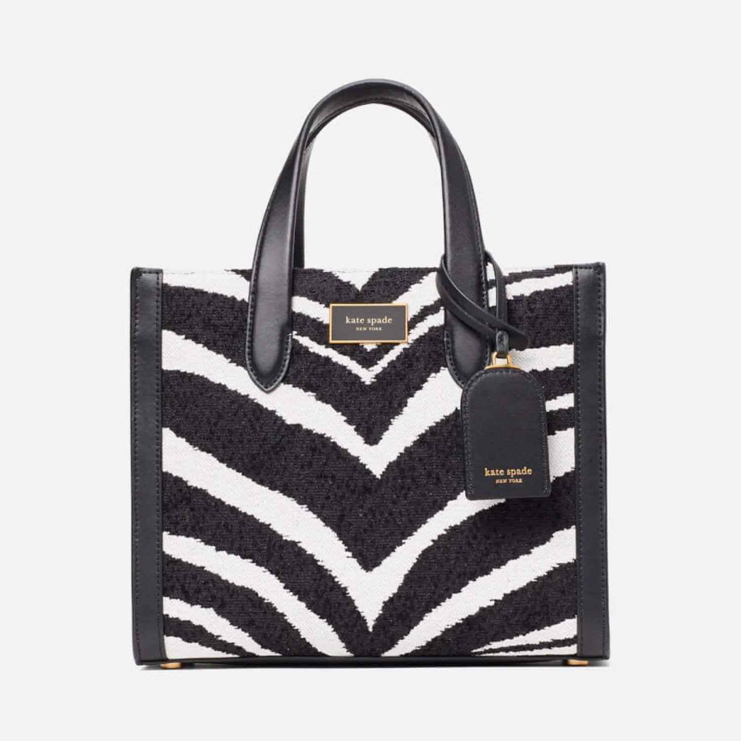 Tote Bags*Kate Spade New York Manhattan Zebra Chenille And Leather Small Tote Bag