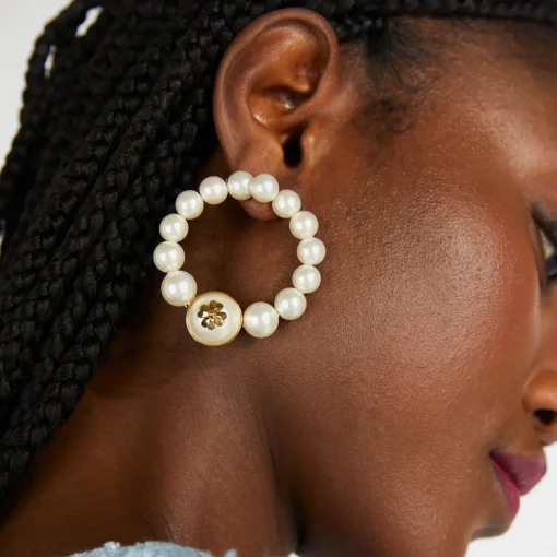 Earrings*Kate Spade New York Pearls On Pearls Faux Pearl Hoops
