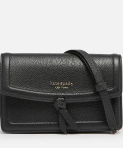 Crossbody Bags*Kate Spade New York Women's Knott Pebbled Flap Cross Body Bag - Black