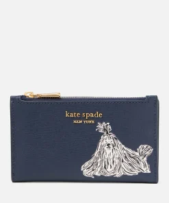 Purses And Cardholders*Kate Spade New York Women's Shaggy Embossed Saffiano Leather Smalll Slim Bifold Wallet - Blazer Blue Multi