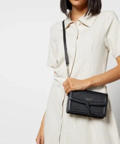 Crossbody Bags*Kate Spade New York Women's Knott Pebbled Flap Cross Body Bag - Black