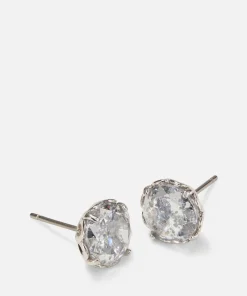 Earrings*Kate Spade New York Women's Round Earrings - Clear/Silver