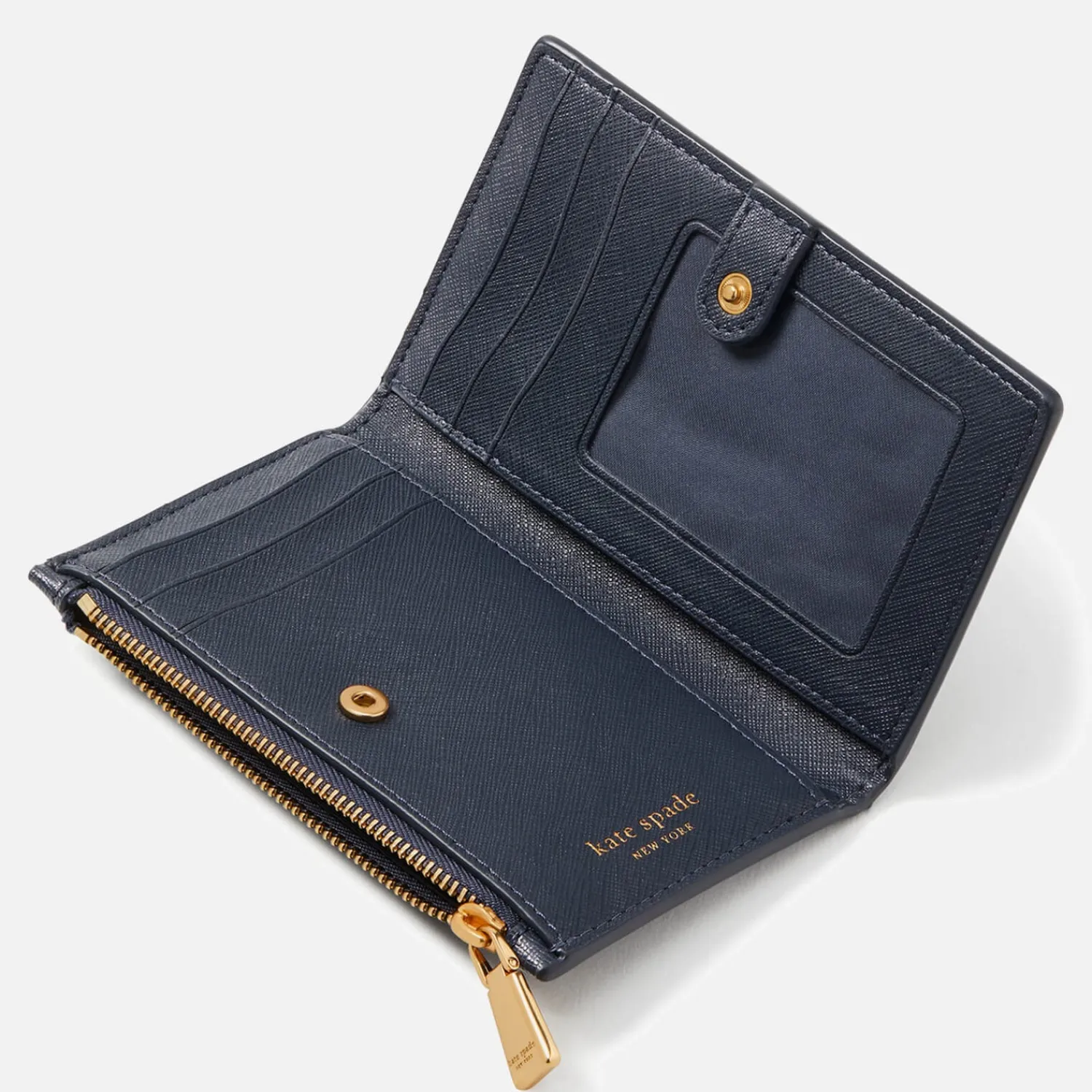 Purses And Cardholders*Kate Spade New York Women's Shaggy Embossed Saffiano Leather Smalll Slim Bifold Wallet - Blazer Blue Multi