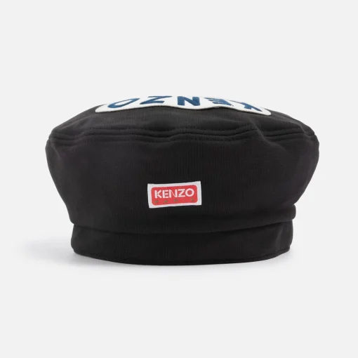 Hats Scarves & Gloves*KENZO Logo Applique Cotton-Canvas Beret