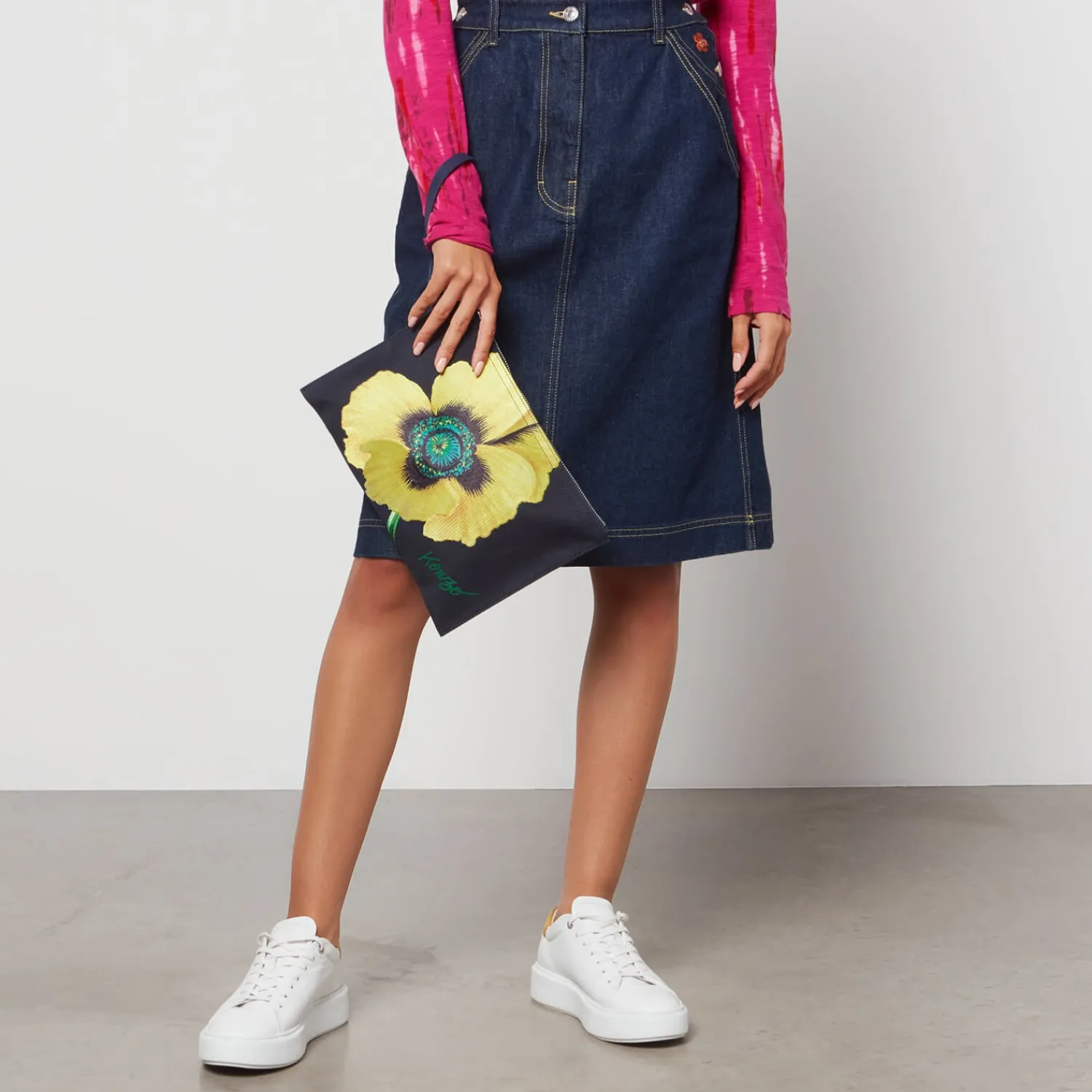 Clutch Bags*KENZO Poppy Cotton-Twill Clutch