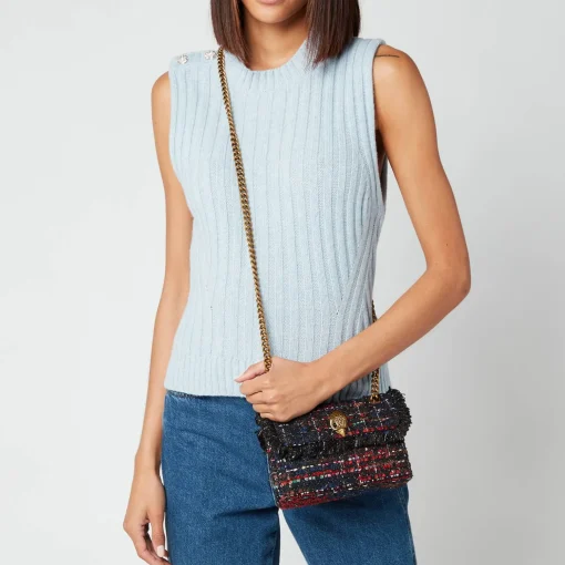 Shoulder Bags*Kurt Geiger London Women's Tweed Mini Kensington X Bag - Red Comb
