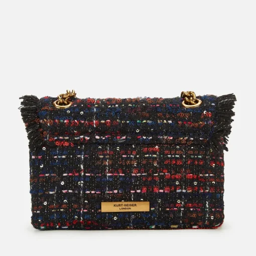 Shoulder Bags*Kurt Geiger London Women's Tweed Mini Kensington X Bag - Red Comb