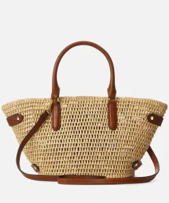 Tote Bags*Lauren Ralph Lauren Daphney Small Raffia Tote Bag