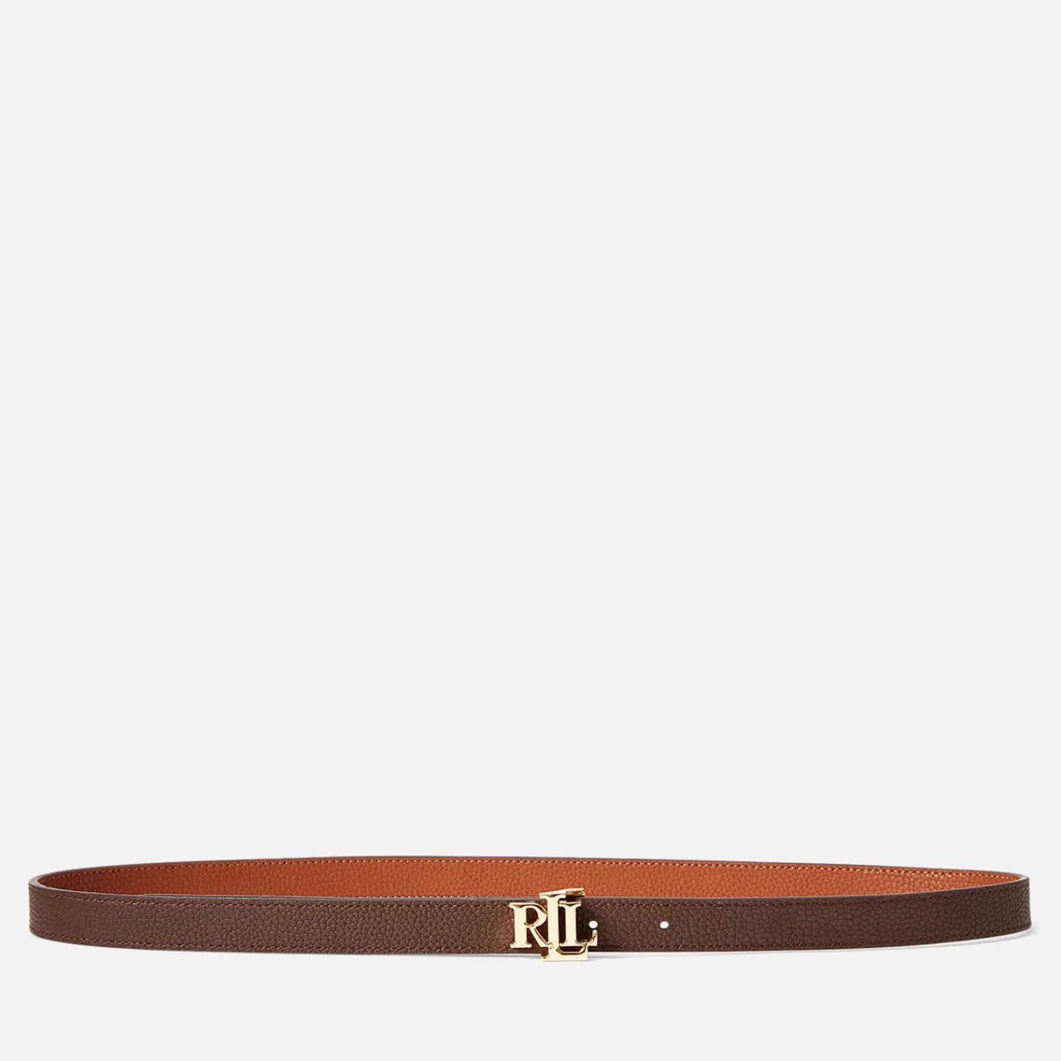Belts*Lauren Ralph Lauren Women's Reversable 20 Skinny Belt - Lauren Tan/Dark Brown