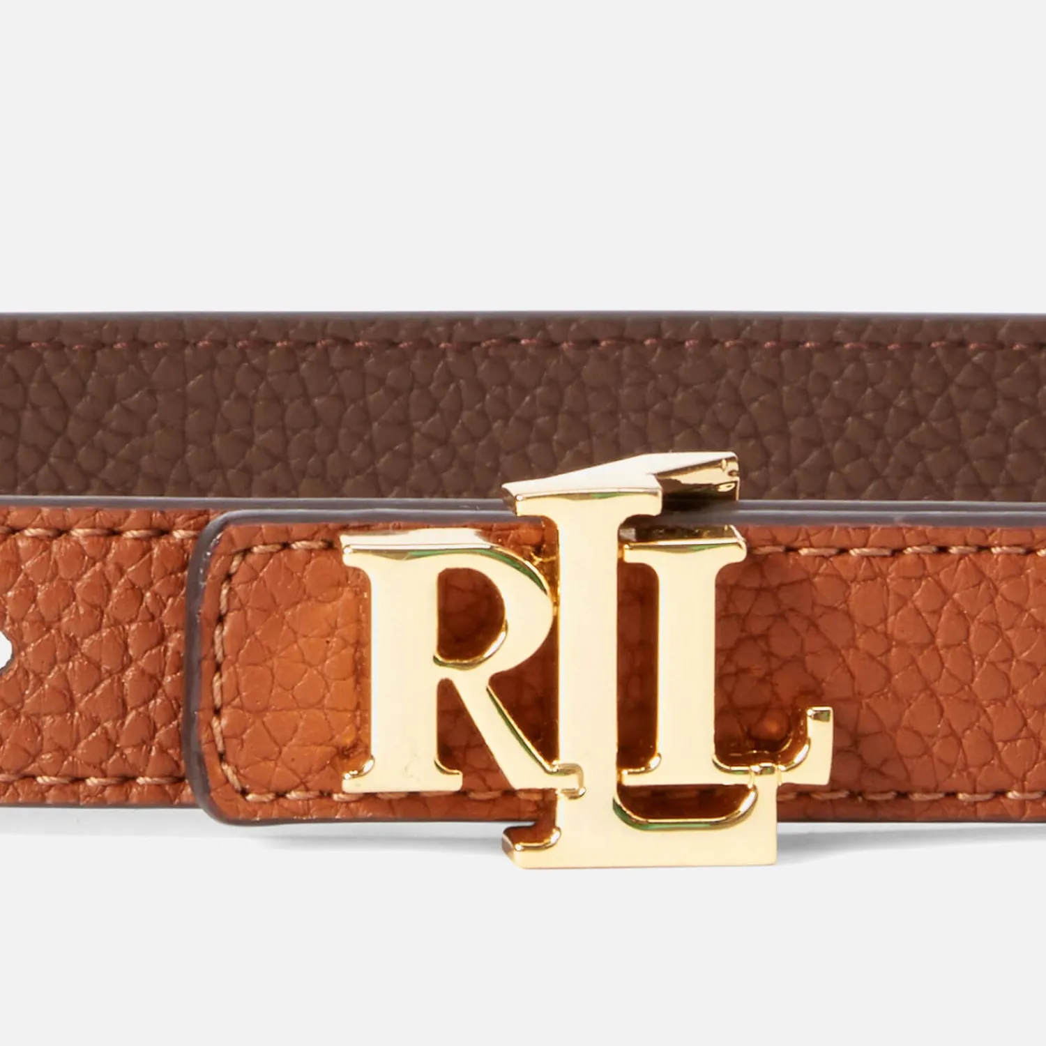Belts*Lauren Ralph Lauren Women's Reversable 20 Skinny Belt - Lauren Tan/Dark Brown