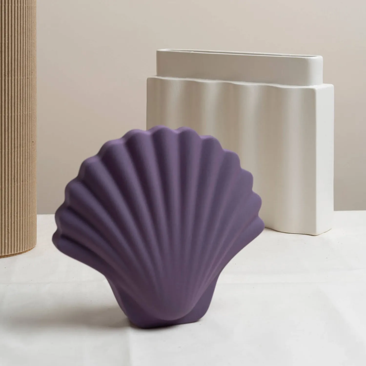 Home Accessories*Los Objetos Decorativos Seashell Vase - Mauve